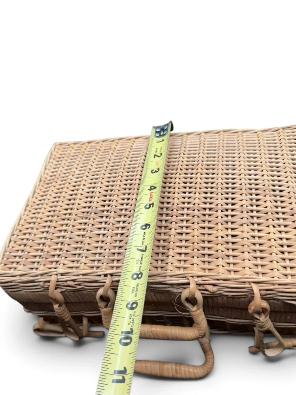 Vintage Handwoven Wicker French Picnic Basket - 8 x 11”